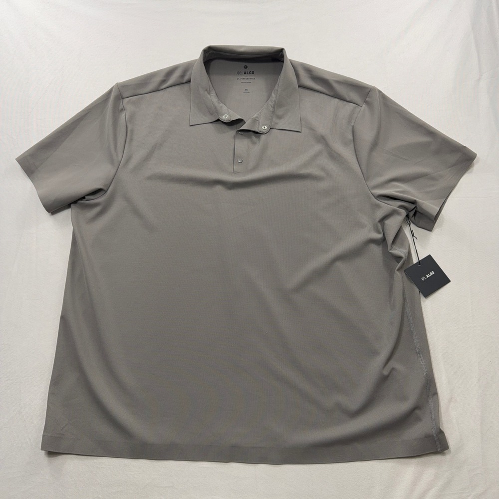 01.Algo Polo Shirt Performance Moisture Wicking Gray Mens XXL NWT